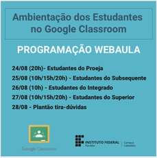 Programação Webaulas Ambientação