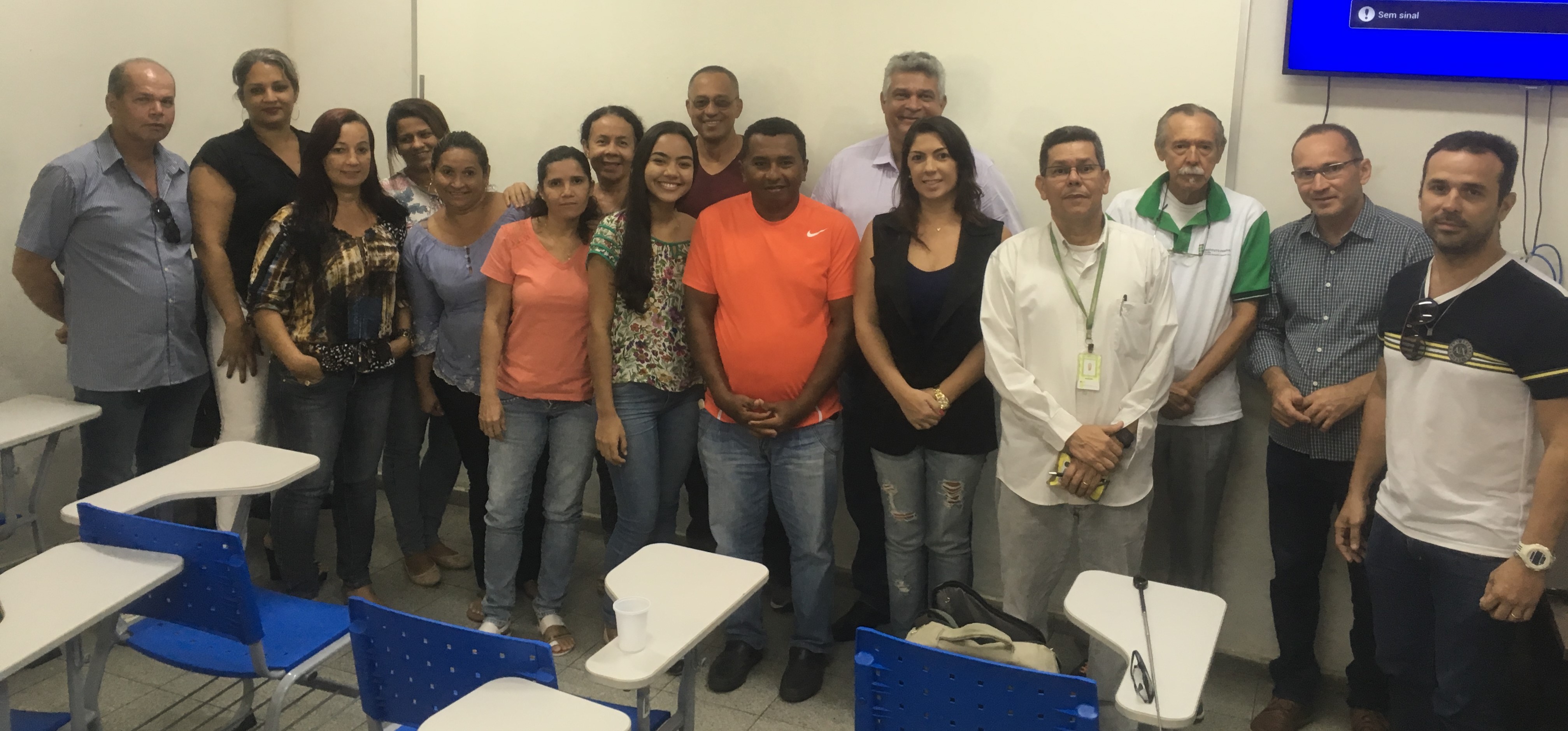 Homero Carvalho e Marconi Santos com as turmas de TTI do Campus Cabedelo Centro.