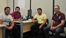 Os professores Francisco Paulo, Ricardo Job, o aluno Aluísio Pereira e o professor Fábio Abrantes.