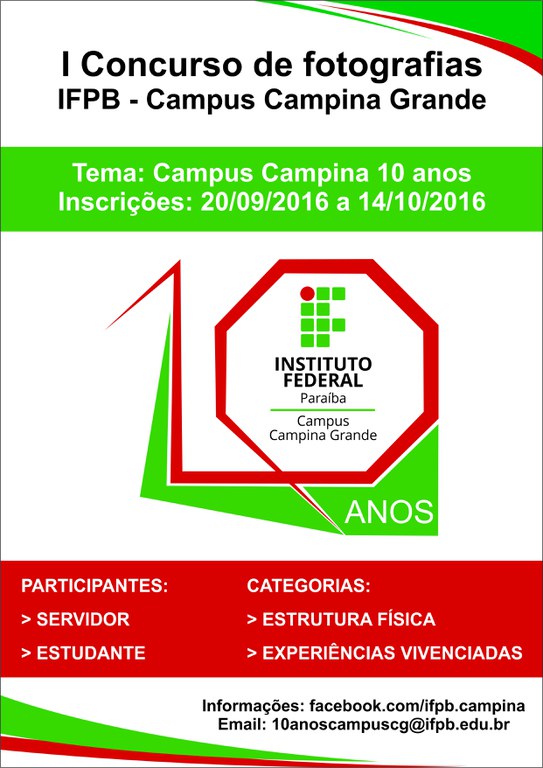 Cartaz concurso fotográfico 10 Anos