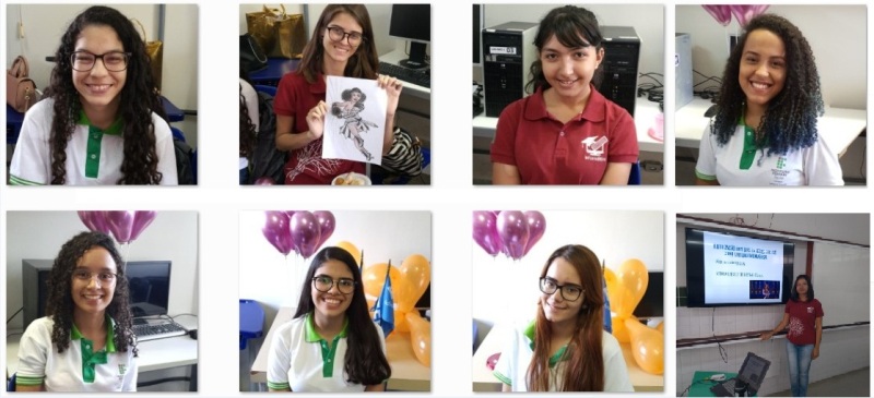 AS OITO ESTUDANTES CONTEMPLADAS COM MENÇÃO HONROSA