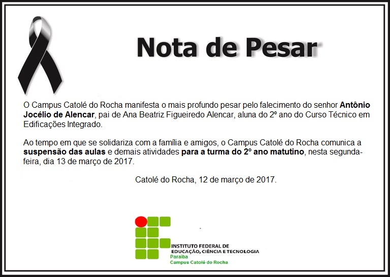 Nota de pesar e suspensão das aulas.jpeg