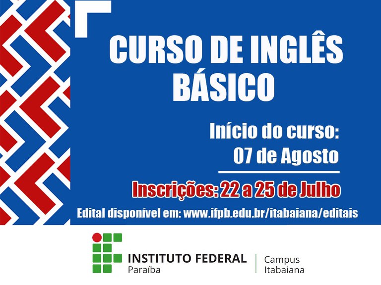 Curso de Inglês Básico - IFPB Campus Itabaiana