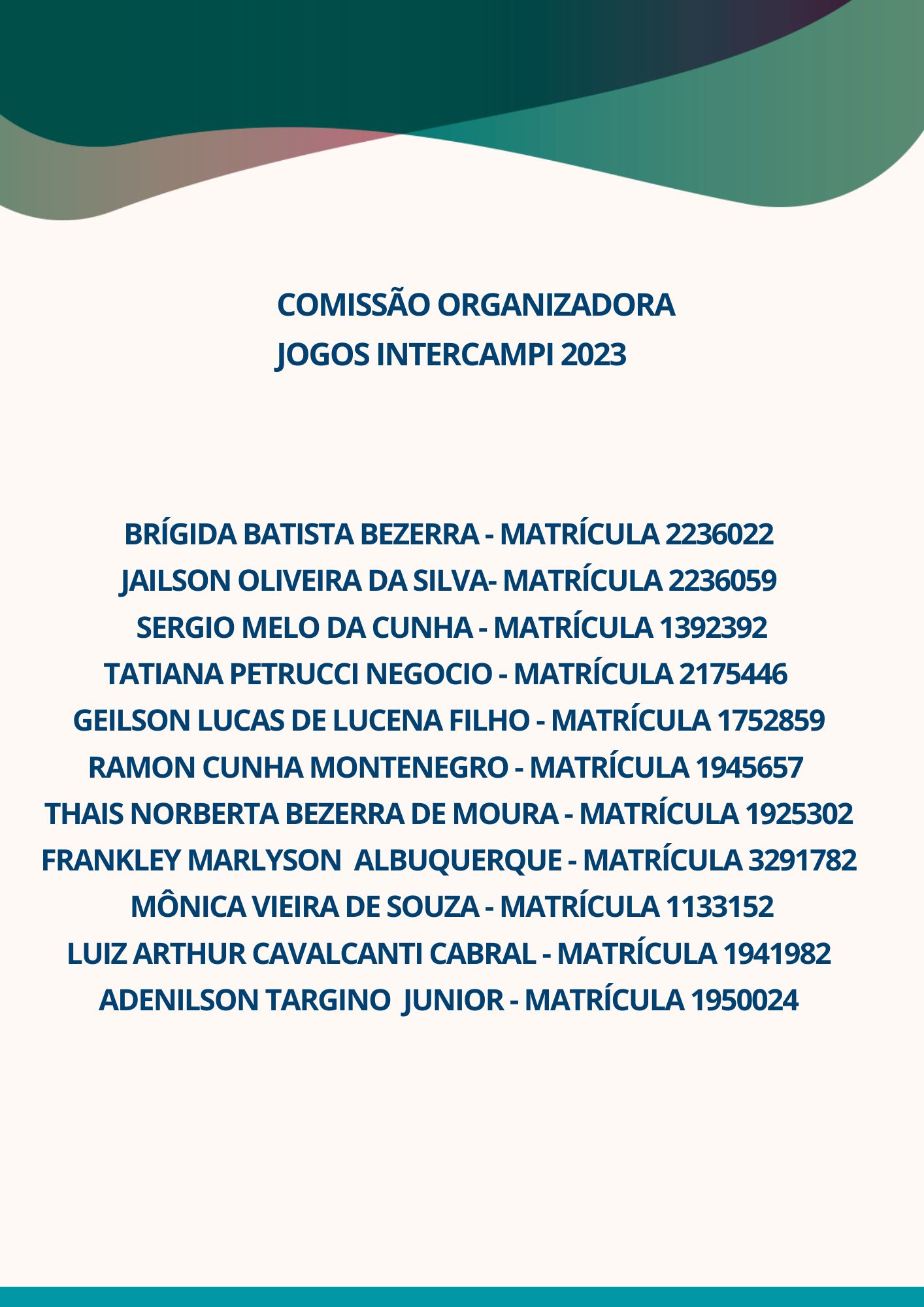 Comissão organizadora