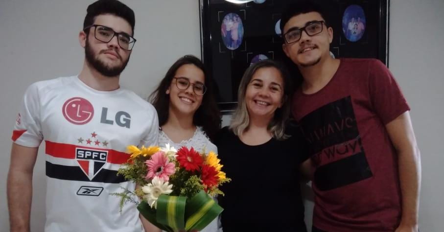 Ligia e seus filhos