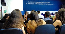 Evento utilizou espaços como o auditório, salas de aula e o pátio da unidade Sede para os momentos de compartilhamento de opiniões sobre os temas
