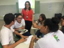 Na unidade Sede, os jovens se dividiram em grupos para propor melhorias para o Campus